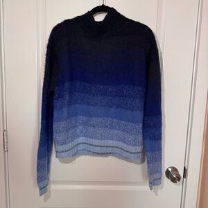 American Eagle Outfitters Blue Gradient Mock Turtle Neck Sweater